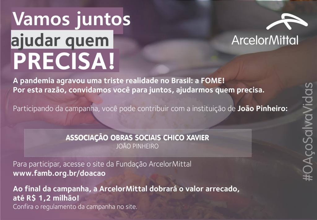 Associação Obras Sociais Chico Xavier realiza campanha contra a fome e convida população para participar